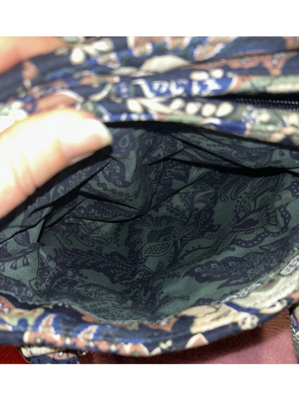 Retired Vera Bradley Quilted Java Navy Camo purse - small zip closure Women's - Picture 4 of 7